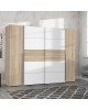 Ντουλάπα ρούχων Verzo τετράφυλλη oak-λευκό μελαμίνης 270,5x61x210.5εκ Υλικό: -Carcase & front: chipboard. Handles: pp - Alu Look ;
Sliding doors metal - Alu Look- 318-000006