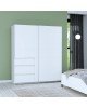 Ντουλάπα ρούχων Gotion δίφυλλη λευκό μελαμίνης 170.5x61x200.5εκ Υλικό: -Carcase & front: chipboard. Handles: Metal - Aluminium / drawer: Pp- White
- 318-000009