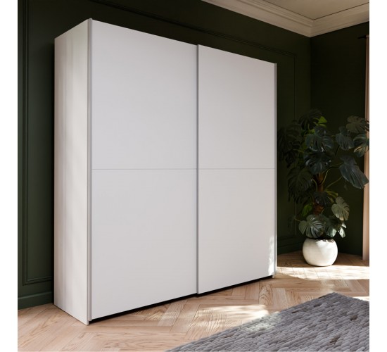 Ντουλάπα ρούχων Noez I δίφυλλη με ράφια σε λευκή απόχρωση 170.5x61x190.5εκ Υλικό: CHIPBOARD 318-000042