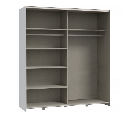 Ντουλάπα ρούχων Noez I δίφυλλη με ράφια σε λευκή απόχρωση 170.5x61x190.5εκ Υλικό: CHIPBOARD 318-000042