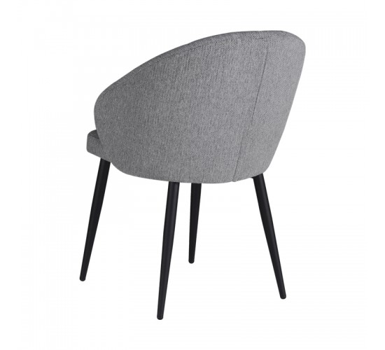 Πολυθρόνα Patya ανοιχτό γκρι ύφασμα- πόδι μαύρο μέταλλο 56x61x82εκ Υλικό: METAL - FABRIC - PLYWOOD 12 mm 320-000006