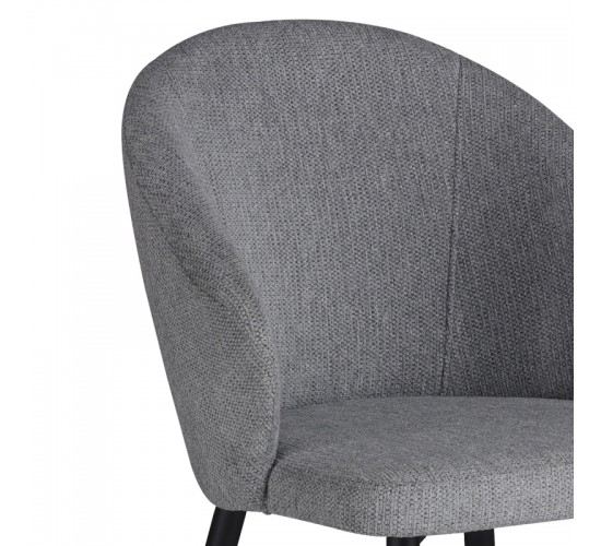 Πολυθρόνα Patya ανοιχτό γκρι ύφασμα- πόδι μαύρο μέταλλο 56x61x82εκ Υλικό: METAL - FABRIC - PLYWOOD 12 mm 320-000006