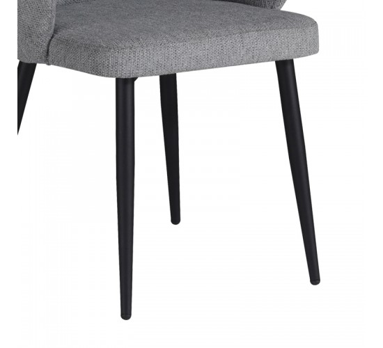 Πολυθρόνα Patya ανοιχτό γκρι ύφασμα- πόδι μαύρο μέταλλο 56x61x82εκ Υλικό: METAL - FABRIC - PLYWOOD 12 mm 320-000006