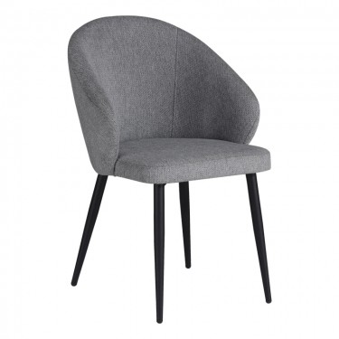 Πολυθρόνα Patya ανοιχτό γκρι ύφασμα- πόδι μαύρο μέταλλο 56x61x82εκ Υλικό: METAL - FABRIC - PLYWOOD 12 mm 320-000006