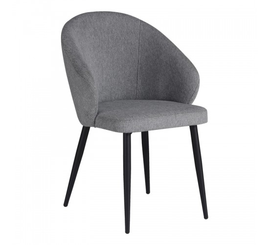 Πολυθρόνα Patya ανοιχτό γκρι ύφασμα- πόδι μαύρο μέταλλο 56x61x82εκ Υλικό: METAL - FABRIC - PLYWOOD 12 mm 320-000006