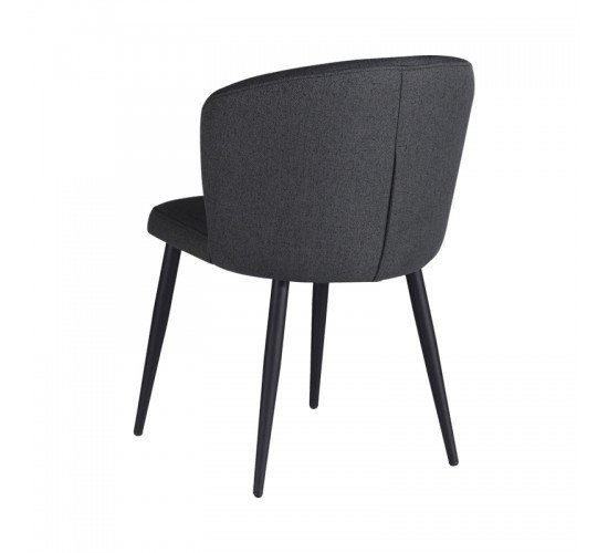 Καρέκλα Piyan ανθρακί ύφασμα- πόδι μαύρο μέταλλο 55x58.5x80εκ Υλικό: METAL - FABRIC - PLYWOOD 12 mm 320-000008