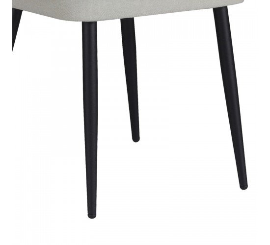 Καρέκλα Piyan εκρού ύφασμα- πόδι μαύρο μέταλλο 55x58.5x80εκ Υλικό: METAL - FABRIC - PLYWOOD 12 mm 320-000009