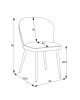 Καρέκλα Piyan εκρού ύφασμα- πόδι μαύρο μέταλλο 55x58.5x80εκ Υλικό: METAL - FABRIC - PLYWOOD 12 mm 320-000009
