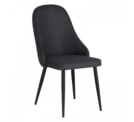 Καρέκλα Remis ανθρακί ύφασμα-πόδι μαύρο μέταλλο 49x61x91εκ Υλικό: METAL - FABRIC - PLYWOOD 12mm-  FOAM 320-000013