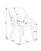 Καρέκλα Putos ανοιχτό γκρι ύφασμα-πόδι μαύρο μέταλλο 56x63.5x82εκ Υλικό: METAL - FABRIC - PLYWOOD 12mm-  FOAM 320-000019