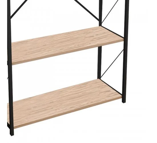 Βιβλιοθήκη Tikilmo oak-μαύρο μελαμίνης 88x34x180εκ Υλικό: MELAMINE 321-000003 Βιβλιοθήκη Tikilmo oak-μαύρο μελαμίνης 88x34x180εκ Υλικό: MELAMINE 321-000003