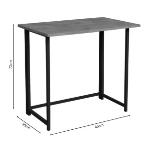 Γραφείο εργασίας τοίχου πτυσσόμενο Thox oak μελαμίνης-μαύρο μέταλλο 80x50x72εκ Υλικό: MELAMINE - METAL 321-000026