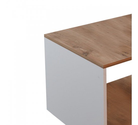 Τραπέζι σαλονιού Noil oak-λευκό μελαμίνης 90x60x48εκ Υλικό: MELAMINE 321-000048