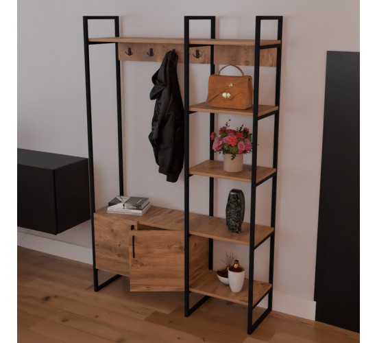 Έπιπλο εισόδου Thoj oak μελαμίνης 120x34x180εκ Υλικό: MELAMINE 321-000061 Έπιπλο εισόδου Thoj oak μελαμίνης 120x34x180εκ Υλικό: MELAMINE 321-000061
