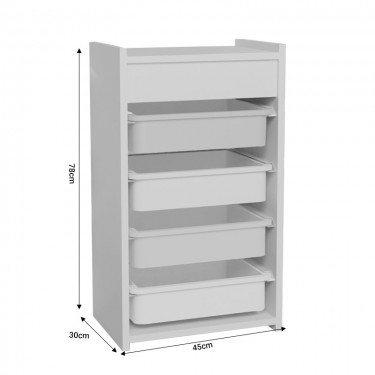 Συρταριέρα με καλάθια Toyli λευκό μελαμίνης 45x30x78εκ Υλικό: MELAMINE - PP 321-000064