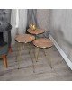 Βοηθητικά τραπέζια Wakmi σετ 3τεμ oak μελαμίνης-χρυσό μέταλλο Υλικό: MELAMINE -  METAL 321-000068