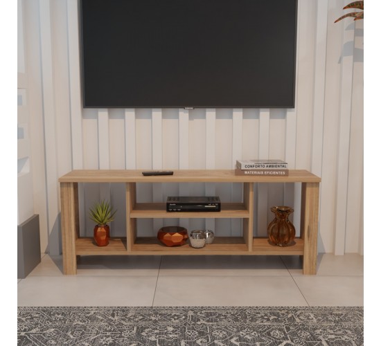 Έπιπλο τηλεόρασης Seref σε oak απόχρωση 120x30x47εκ Υλικό: MELAMINE 321-000123