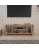 Έπιπλο τηλεόρασης Seref σε oak απόχρωση 120x30x47εκ Υλικό: MELAMINE 321-000123