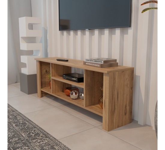 Έπιπλο τηλεόρασης Seref σε oak απόχρωση 120x30x47εκ Υλικό: MELAMINE 321-000123