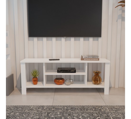 Έπιπλο τηλεόρασης Seref σε λευκή απόχρωση 120x30x47εκ Υλικό: MELAMINE 321-000124