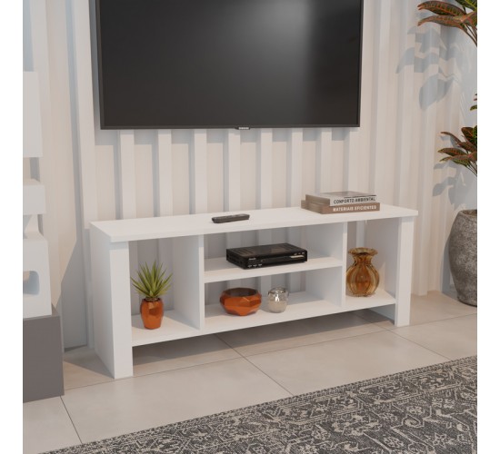 Έπιπλο τηλεόρασης Seref σε λευκή απόχρωση 120x30x47εκ Υλικό: MELAMINE 321-000124