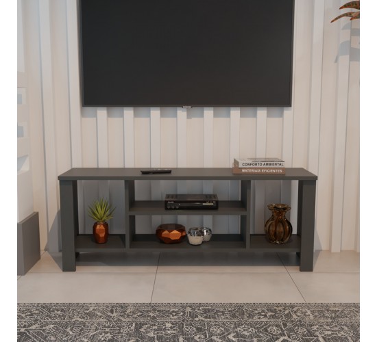 Έπιπλο τηλεόρασης Seref σε ανθρακί απόχρωση 120x30x47εκ Υλικό: MELAMINE 321-000125