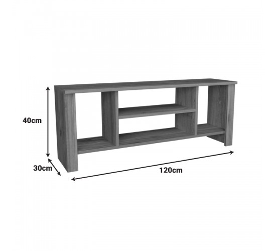 Έπιπλο τηλεόρασης Seref σε ανθρακί απόχρωση 120x30x47εκ Υλικό: MELAMINE 321-000125