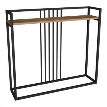 Κονσόλα Convida oak με μαύρο μεταλλικό σκελετό 100x25x90εκ Υλικό: MELAMINE - METAL 321-000126