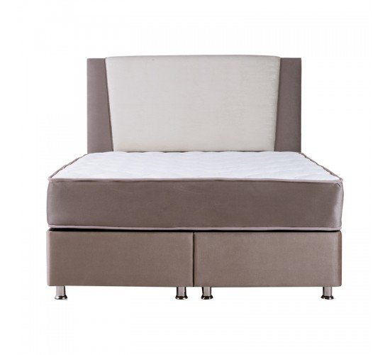 Κρεβάτι Tamon διπλό με αποθηκευτικό χώρο μπεζ-εκρού 160x200εκ Υλικό: MELAMINE - FABRIC - FOAM 322-000001