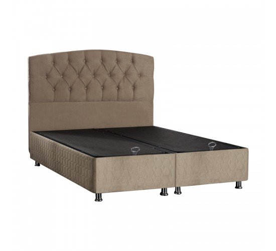 Κρεβάτι Lanse διπλό με αποθηκευτικό χώρο καφέ 160x200εκ Υλικό: MELAMINE - FABRIC - FOAM 322-000003