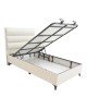 Κρεβάτι μονό Luxe με αποθηκευτικό χώρο κρεμ ύφασμα 120x200εκ Υλικό: FABRIC - MDF - PLASTIC LEGS(12CM) - METAL 323-000005