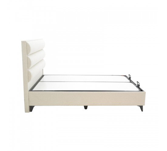 Κρεβάτι μονό Luxe με αποθηκευτικό χώρο κρεμ ύφασμα 120x200εκ Υλικό: FABRIC - MDF - PLASTIC LEGS(12CM) - METAL 323-000005