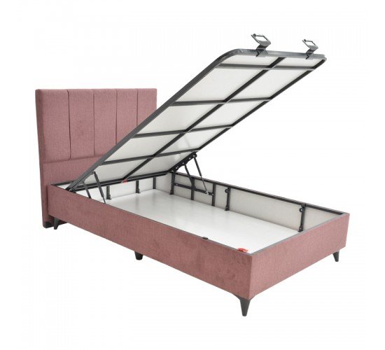 Κρεβάτι μονό Dreamland με αποθηκευτικό χώρο σάπιο μήλο ύφασμα 120x200εκ Υλικό: FABRIC - MDF - PLASTIC LEGS(12CM) - METAL 323-000011