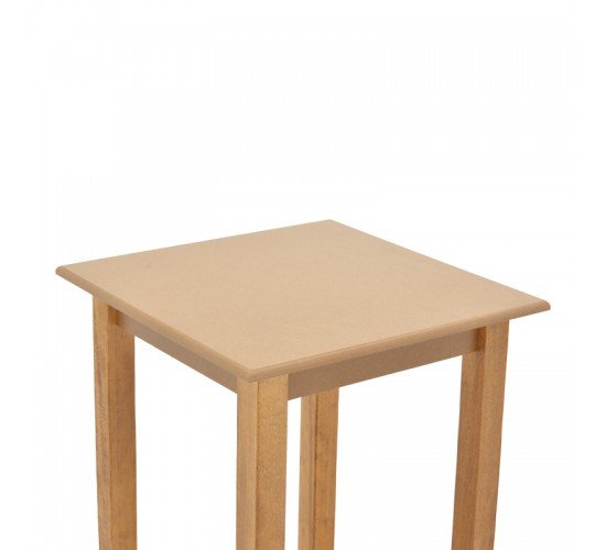 Τραπέζι Zolenio μασίφ ξύλο οξιάς με επιφάνεια mdf λούστρο καρυδί 80x80x76εκ Υλικό: MDF 325-000004