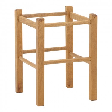 Σκαμπό καφενείου Oligor μασίφ ξύλο οξιάς λούστρο καρυδί 34x34x47εκ Υλικό: MDF 325-000007