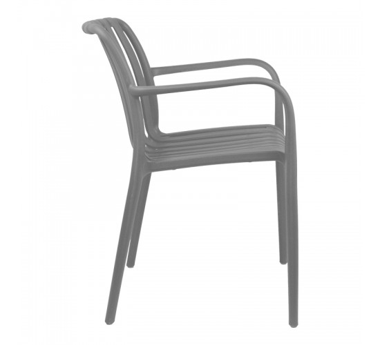 Πολυθρόνα Zoi pp σε ανθρακί απόχρωση 58.5x54x80εκ Υλικό: PP 326-000006