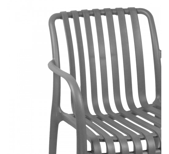 Πολυθρόνα Zoi pp σε ανθρακί απόχρωση 58.5x54x80εκ Υλικό: PP 326-000006