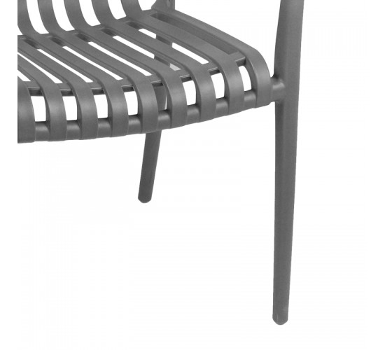 Πολυθρόνα Zoi pp σε ανθρακί απόχρωση 58.5x54x80εκ Υλικό: PP 326-000006