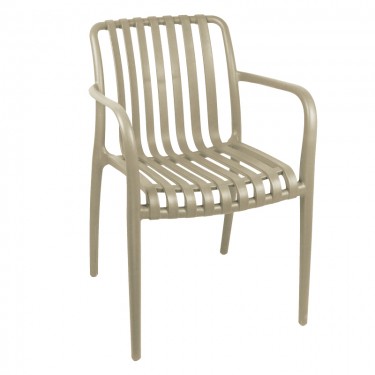 Πολυθρόνα Zoi pp σε cappucino απόχρωση 58.5x54x80εκ Υλικό: PP 326-000007