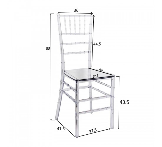 Καρέκλα Tiffany διάφανο pc 38.5x46x88εκ Υλικό: PC 326-000011 Καρέκλα Tiffany διάφανο pc 38.5x46x88εκ Υλικό: PC 326-000011