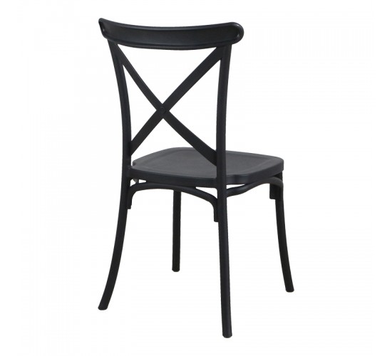 Καρέκλα Crossie pp σε μαύρη απόχρωση 38x46.5x82εκ Υλικό: PP 326-000013
