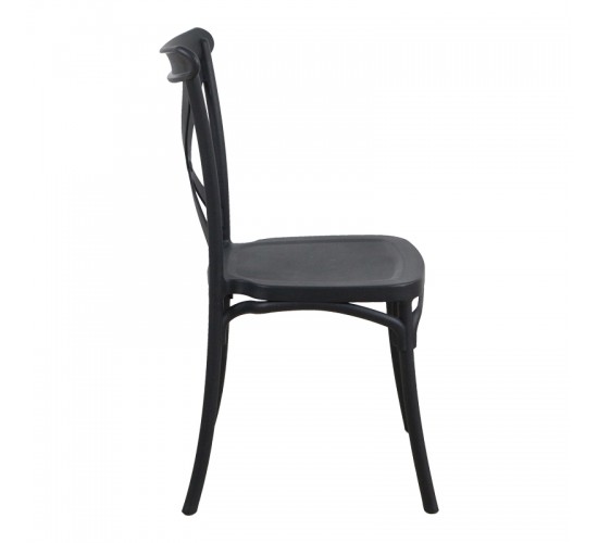 Καρέκλα Crossie pp σε μαύρη απόχρωση 38x46.5x82εκ Υλικό: PP 326-000013