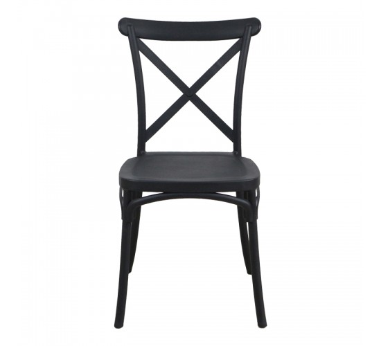 Καρέκλα Crossie pp σε μαύρη απόχρωση 38x46.5x82εκ Υλικό: PP 326-000013