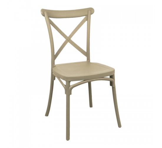 Καρέκλα Crossie pp σε απόχρωση cappucino 38x46.5x82εκ Υλικό: PP 326-000016