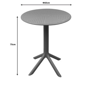 Τραπέζι Merkon pp σε λευκή απόχρωση Φ60x75εκ Υλικό: PP 326-000021