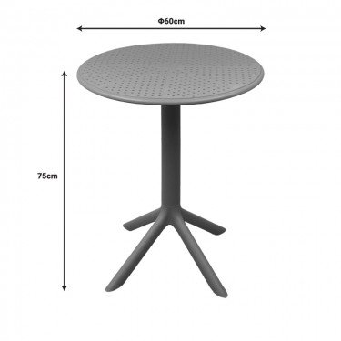 Τραπέζι Merkon pp σε cappucino απόχρωση Φ60x75εκ Υλικό: PP 326-000022