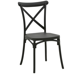 Καρέκλα Crossie στοιβαζόμενη pp σε ανθρακί απόχρωση 38x46.5x82εκ Υλικό: PP 326-000024