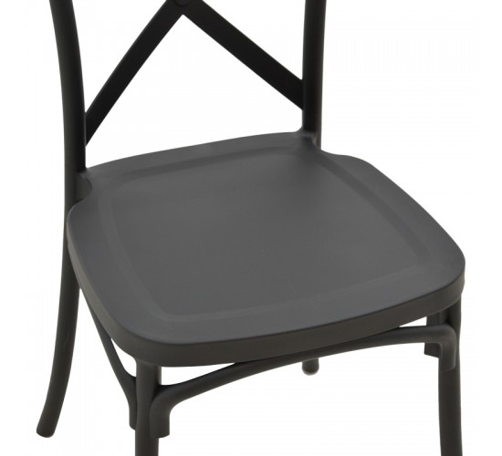 Καρέκλα Crossie pp σε ανθρακί απόχρωση 38x46.5x82εκ Υλικό: PP 326-000024