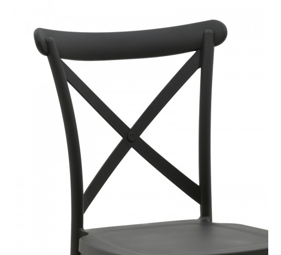 Καρέκλα Crossie pp σε ανθρακί απόχρωση 38x46.5x82εκ Υλικό: PP 326-000024
