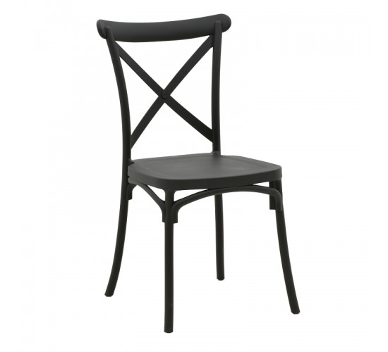 Καρέκλα Crossie pp σε ανθρακί απόχρωση 38x46.5x82εκ Υλικό: PP 326-000024